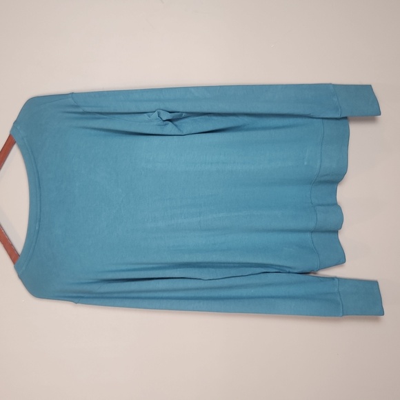 Athleta Sunrise V-Neck Modal Blend‎ Teal Sweatshirt Size Large - Picture 9 of 9